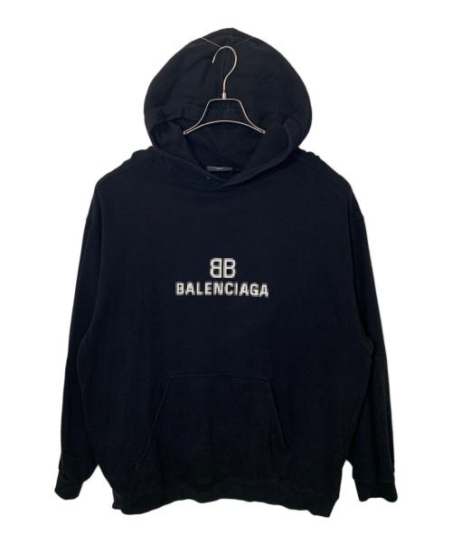 BALENCIAGA（バレンシアガ）BALENCIAGA (バレンシアガ) BALENCIAGA BB PIXEL HOODIE スウェットプルオーバーパーカー ブラック サイズ:Lの古着・服飾アイテム