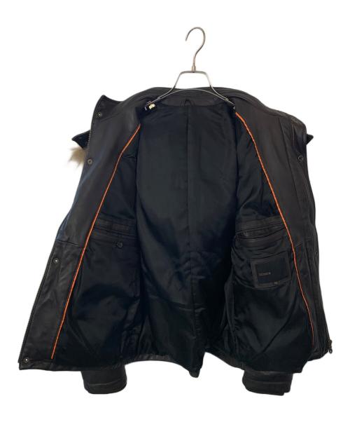 LICORICE（リコリス）LICORICE (リコリス) LICORICE ラクーンファーラムレザーダウンジャケット ブラウン サイズ:LLの古着・服飾アイテム
