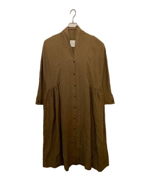magali（マガリ）magali (マガリ) magali 長袖ワンピース ブラウン サイズ:Freeの古着・服飾アイテム