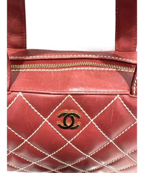CHANEL（シャネル）CHANEL (シャネル) ワイルドステッチハンドバッグ レッドの古着・服飾アイテム