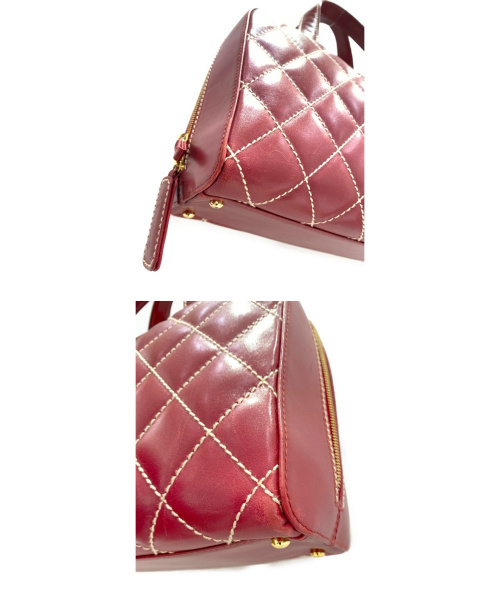 CHANEL（シャネル）CHANEL (シャネル) ワイルドステッチハンドバッグ レッドの古着・服飾アイテム