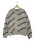 BALENCIAGA（バレンシアガ）の古着「ロゴ総柄ジャガードオーバーシルエットニット」｜グレー