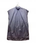 MACPHEEマカフィー）の古着「ギャザーPOブラウス」｜ネイビー