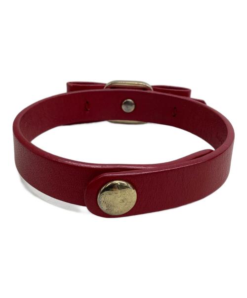 Salvatore Ferragamo（サルヴァトーレ フェラガモ）Salvatore Ferragamo (サルヴァトーレ フェラガモ) リボン型ブレスレット レッドの古着・服飾アイテム