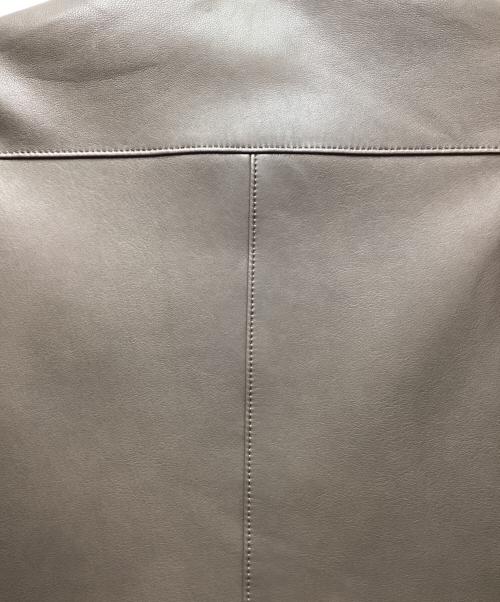 DES PRES（デ プレ）DES PRES (デ プレ) ノーカラーレザージャケット ブラウン サイズ:36の古着・服飾アイテム