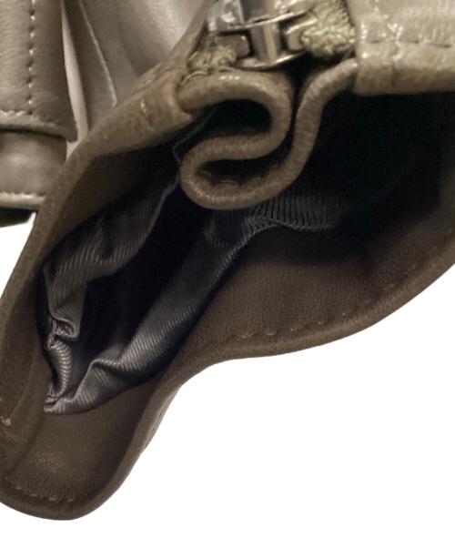 DES PRES（デ プレ）DES PRES (デ プレ) ノーカラーレザージャケット ブラウン サイズ:36の古着・服飾アイテム