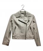 And Coutureアンドクチュール）の古着「ラムレザーライダースジャケット」｜ホワイト