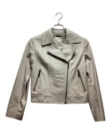 And Couture（アンドクチュール）の古着「ラムレザーライダースジャケット」｜ホワイト