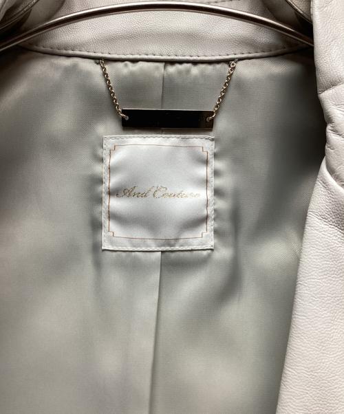 And Couture（アンドクチュール）And Couture (アンドクチュール) ラムレザーライダースジャケット ホワイト サイズ:Freeの古着・服飾アイテム