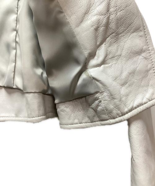 And Couture（アンドクチュール）And Couture (アンドクチュール) ラムレザーライダースジャケット ホワイト サイズ:Freeの古着・服飾アイテム