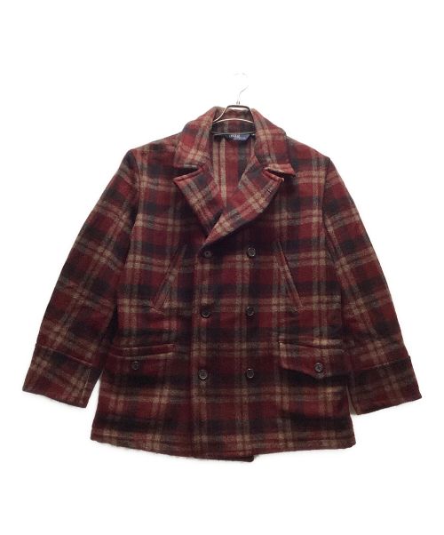 POLO RALPH LAUREN（ポロ・ラルフローレン）POLO RALPH LAUREN (ポロ・ラルフローレン) 80'sダブルブレストコート レッド×ブラック サイズ:Lの古着・服飾アイテム