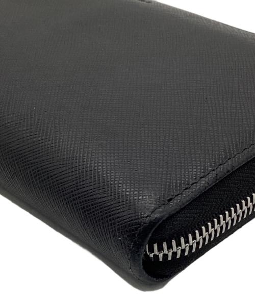 PRADA（プラダ）PRADA (プラダ) ラウンドファスナーウォレット ブラックの古着・服飾アイテム