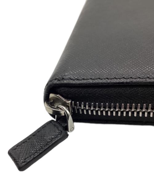 PRADA（プラダ）PRADA (プラダ) ラウンドファスナーウォレット ブラックの古着・服飾アイテム