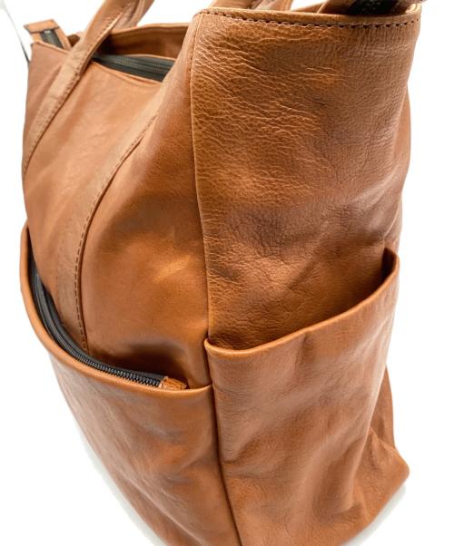 IKETEI（イケテイ）IKETEI (イケテイ) ショルダートートバッグ キャメルの古着・服飾アイテム