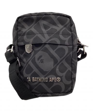 【倉吉店】 中古 A BATHING APE | アベイシングエイプ ショルダーバッグ SPORT MONOGRAM SHOULDER BAG ショルダーバッグ ブラック/グレー 【121】 A BATHING APE - 【倉吉店】 中古 A BATHING APE | アベイシングエイプ