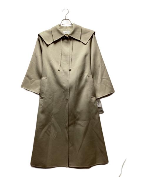 FRAY ID（フレイ アイディー）FRAY ID (フレイ アイディー) ケープステンカラーツイルリバーコート ベージュの古着・服飾アイテム