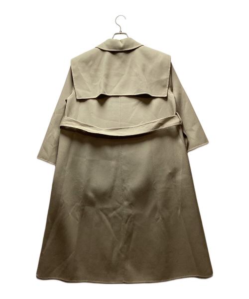 FRAY ID（フレイ アイディー）FRAY ID (フレイ アイディー) ケープステンカラーツイルリバーコート ベージュの古着・服飾アイテム