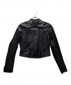 theoryセオリー）の古着「レザーライダースジャケット」｜ブラック
