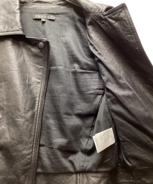 theory（セオリー）theory (セオリー) レザーライダースジャケット ブラック サイズ:Sの古着・服飾アイテム