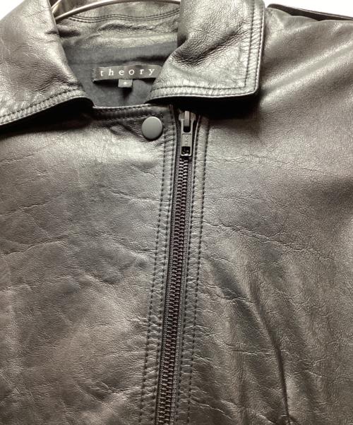 theory（セオリー）theory (セオリー) レザーライダースジャケット ブラック サイズ:Sの古着・服飾アイテム
