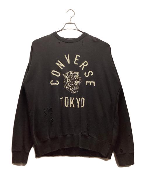 CONVERSE TOKYO ONE（コンバース トウキョウ ワン）CONVERSE TOKYO ONE (コンバース トウキョウ ワン) ダメージ加工スウェット ブラウン サイズ:Freeの古着・服飾アイテム