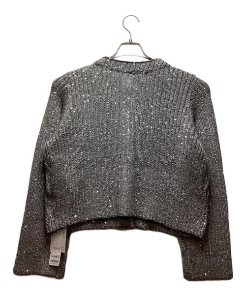 Omekashi（オメカシ）Omekashi (オメカシ) スパンコールニットカーディガン ライトグレー サイズ:Freeの古着・服飾アイテム