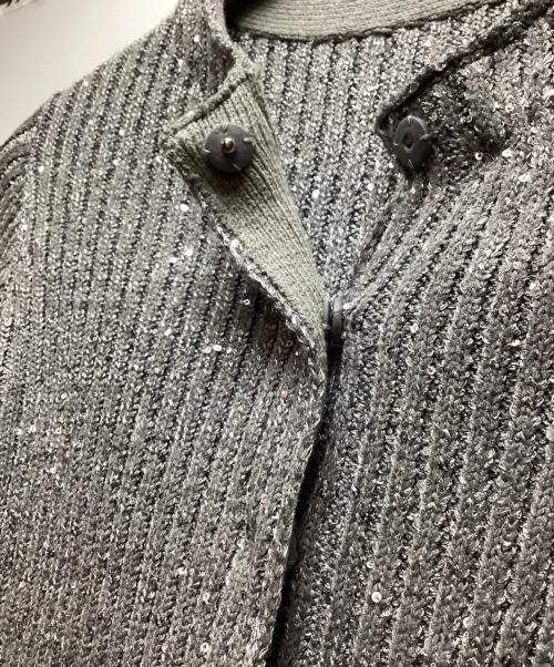 Omekashi（オメカシ）Omekashi (オメカシ) スパンコールニットカーディガン ライトグレー サイズ:Freeの古着・服飾アイテム