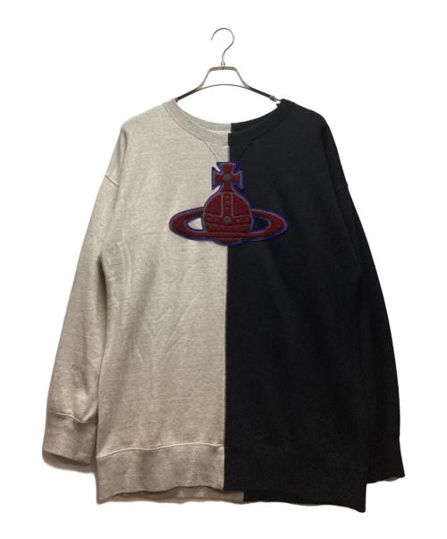Vivienne Westwood（ヴィヴィアンウエストウッド）Vivienne Westwood (ヴィヴィアンウエストウッド) バイカラー スウェット ブラック×ホワイト サイズ:Sの古着・服飾アイテム