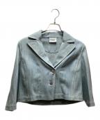 AKRIS puntoアクリスプント）の古着「デニムテーラードショートジャケット」｜ブルー