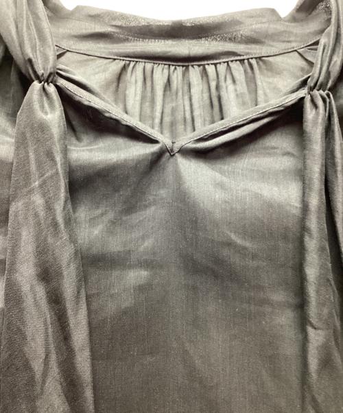 BALLSEY（ボールジィ）BALLSEY (ボールジィ) リネン混シアーブラウス ブラック サイズ:36の古着・服飾アイテム