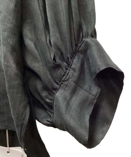 BALLSEY（ボールジィ）BALLSEY (ボールジィ) リネン混シアーブラウス ブラック サイズ:36の古着・服飾アイテム