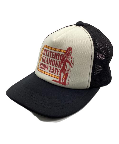 Hysteric Glamour（ヒステリックグラマー）Hysteric Glamour (ヒステリックグラマー) キャップ ブラック×ホワイト サイズ:Freeの古着・服飾アイテム