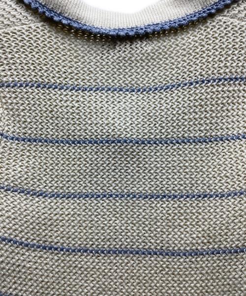 POLO RALPH LAUREN（ポロ・ラルフローレン）POLO RALPH LAUREN (ポロ・ラルフローレン) ニットポロシャツ ホワイト×ブルー サイズ:Sの古着・服飾アイテム