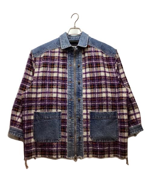 DIESEL（ディーゼル）DIESEL (ディーゼル) デニムジャケット ブルー×パープル サイズ:XXSの古着・服飾アイテム