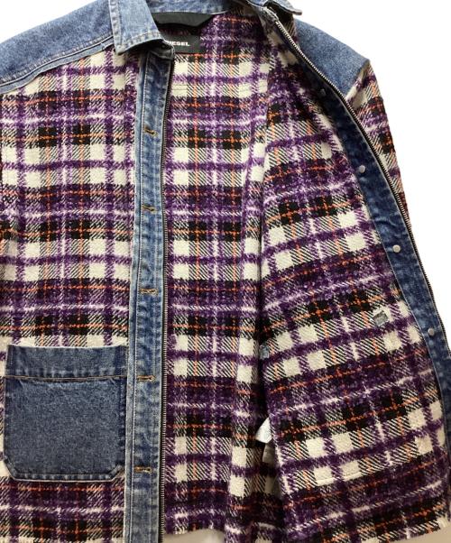DIESEL（ディーゼル）DIESEL (ディーゼル) デニムジャケット ブルー×パープル サイズ:XXSの古着・服飾アイテム