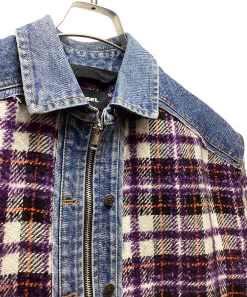 DIESEL（ディーゼル）DIESEL (ディーゼル) デニムジャケット ブルー×パープル サイズ:XXSの古着・服飾アイテム