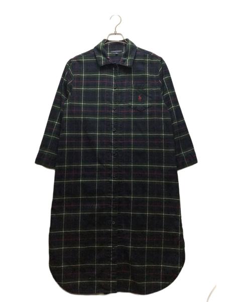 RALPH LAUREN（ラルフローレン）RALPH LAUREN (ラルフローレン) シャツワンピース グリーン サイズ:Lの古着・服飾アイテム