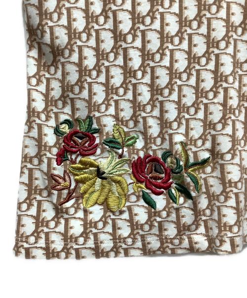 Christian Dior（クリスチャン ディオール）Christian Dior (クリスチャン ディオール) 半袖カットソー ホワイト×ブラウン サイズ:Mの古着・服飾アイテム