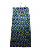 PLEATS PLEASEプリーツプリーズ）の古着「ミディスカート」｜グリーン×ブルー