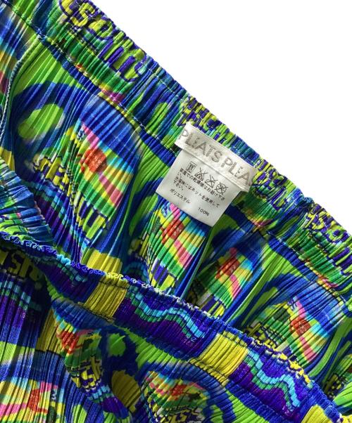 PLEATS PLEASE（プリーツプリーズ）PLEATS PLEASE (プリーツプリーズ) ミディスカート グリーン×ブルー サイズ:5の古着・服飾アイテム