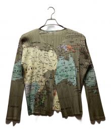 PLEATS PLEASE（プリーツプリーズ）の古着「薄手カーディガン」｜ベージュ