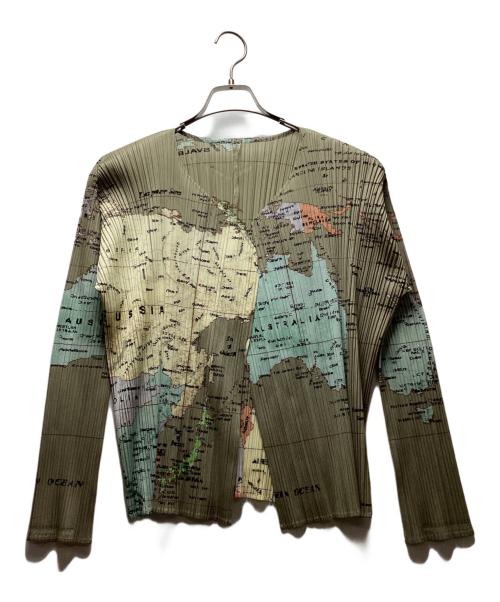 PLEATS PLEASE（プリーツプリーズ）PLEATS PLEASE (プリーツプリーズ) 薄手カーディガン ベージュ サイズ:3の古着・服飾アイテム