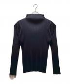 PLEATS PLEASEプリーツプリーズ）の古着「長袖ブラウス」｜ネイビー