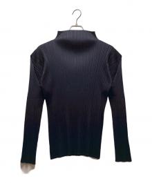 PLEATS PLEASE（プリーツプリーズ）の古着「長袖ブラウス」｜ネイビー