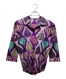 PLEATS PLEASE（プリーツプリーズ）の古着「半袖シャツ」｜パープル