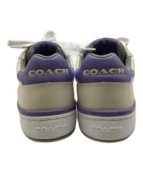 COACH（コーチ）COACH (コーチ) スニーカー ホワイト×パープル サイズ:22.5の古着・服飾アイテム