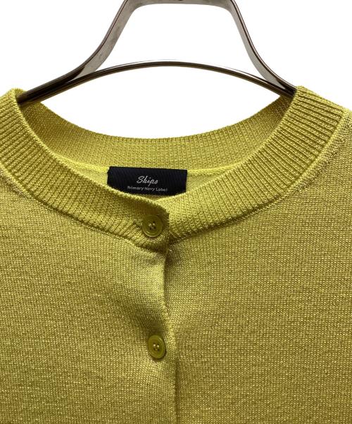SHIPS Primary navy label（シップス プライマリー ネイビー レーベル）SHIPS Primary navy label (シップス プライマリー ネイビー レーベル) 薄手カーディガン イエロー サイズ:Fの古着・服飾アイテム