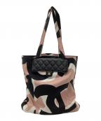 CHANELシャネル）の古着「エコバッグ」｜ピンク×ブラック