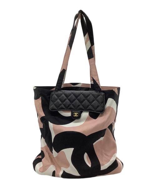 CHANEL（シャネル）CHANEL (シャネル) エコバッグ ピンク×ブラックの古着・服飾アイテム