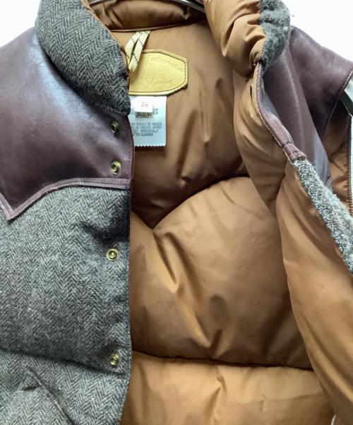 RockyMountainFeatherBed（ロッキーマウンテンフェザーベッド）RockyMountainFeatherBed (ロッキーマウンテンフェザーベッド) 切替ダウンベスト ブラウン サイズ:36の古着・服飾アイテム